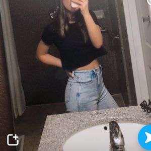 basic black crop top